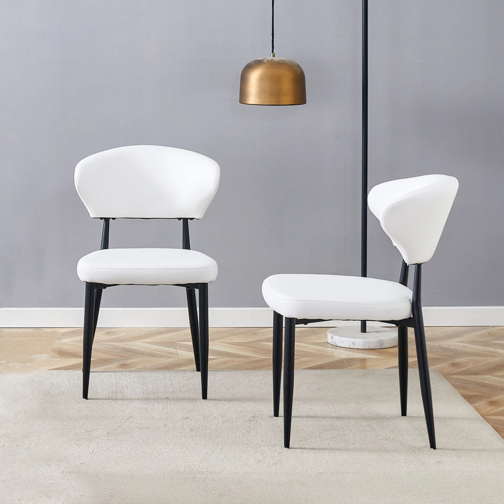 Sedia da pranzo ergonomica minimalista bianca con schienale curvo, dal design confortevole, che apre la strada a una nuova postura di seduta all'inseg