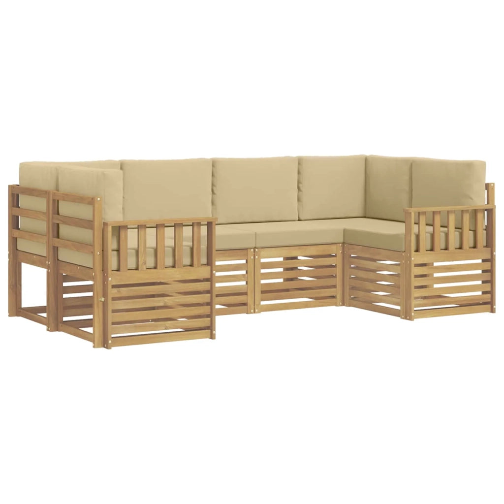 Set di divani da esterno 5 pcs Bianco e Beige 3392388