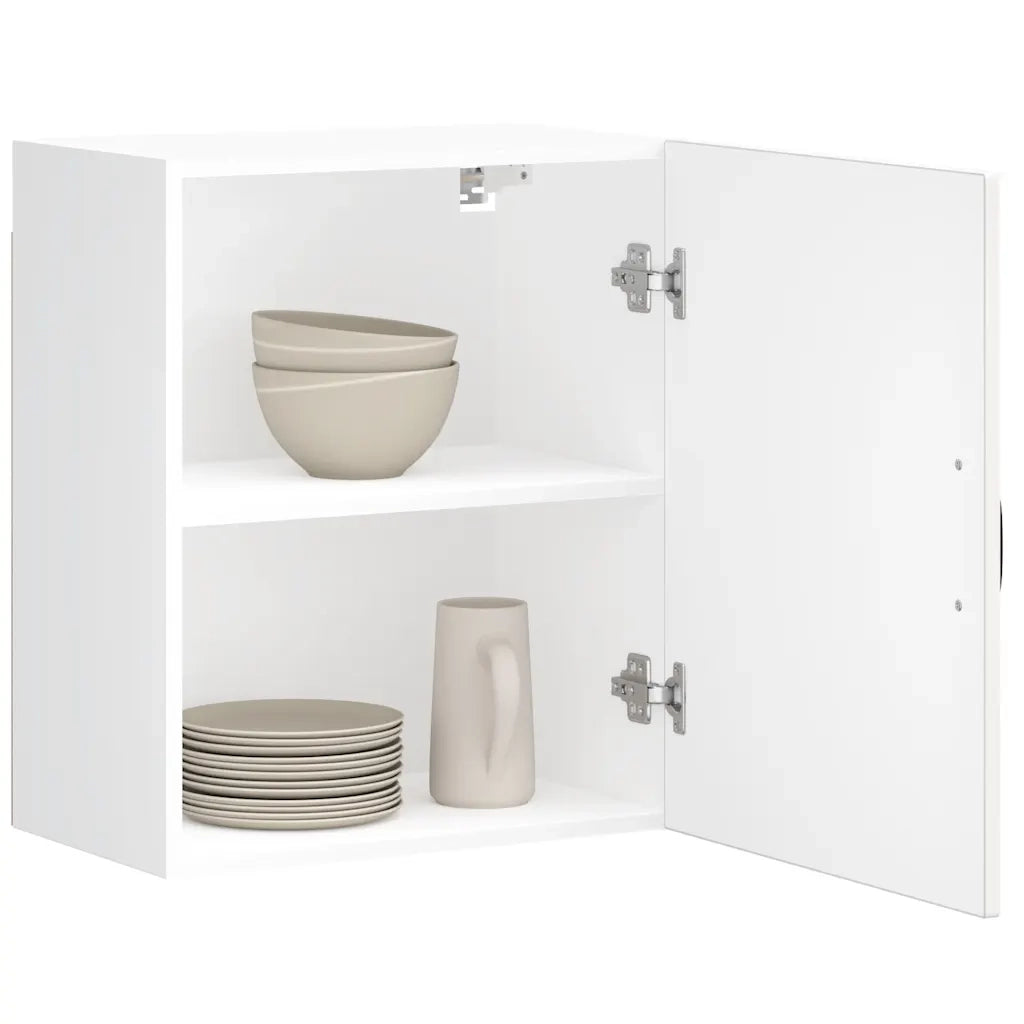 Pensile da Cucina-Mobile Cucina da Parete Lucca Bianco Lucido in Legno Multistrato 866530