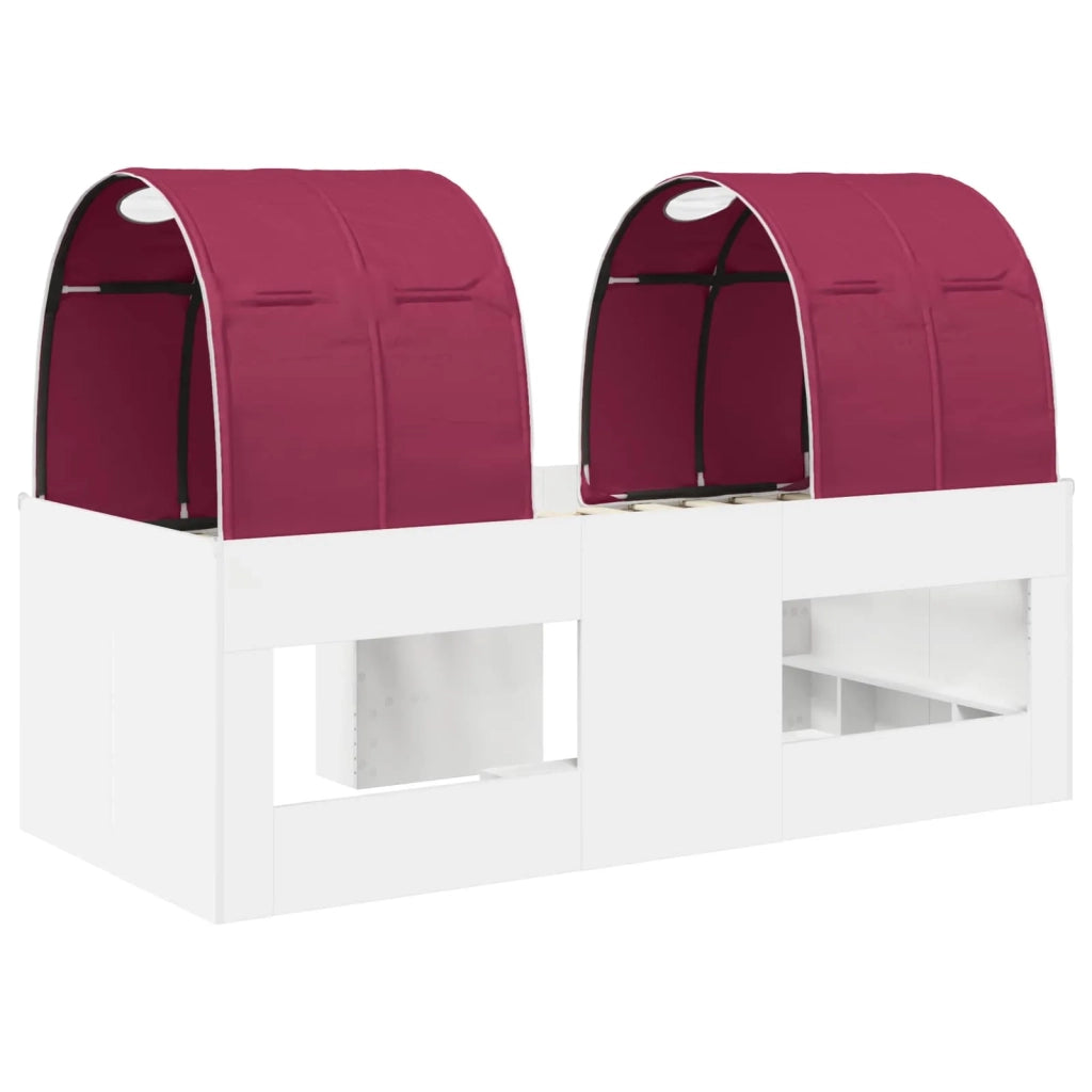 Letto con Tunnel 4 pcs Bianco e Rosso Legno ingegnerizzato 3423573