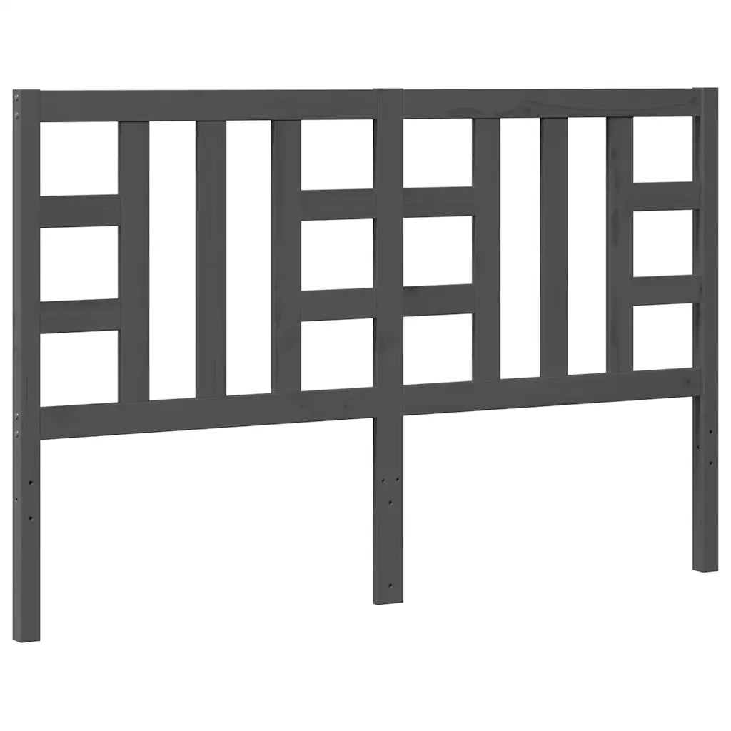 Testiera per Letto-Testata-Testiera Decorativa Grigia 166x4x100cm in Legno Massello di Pino 102754