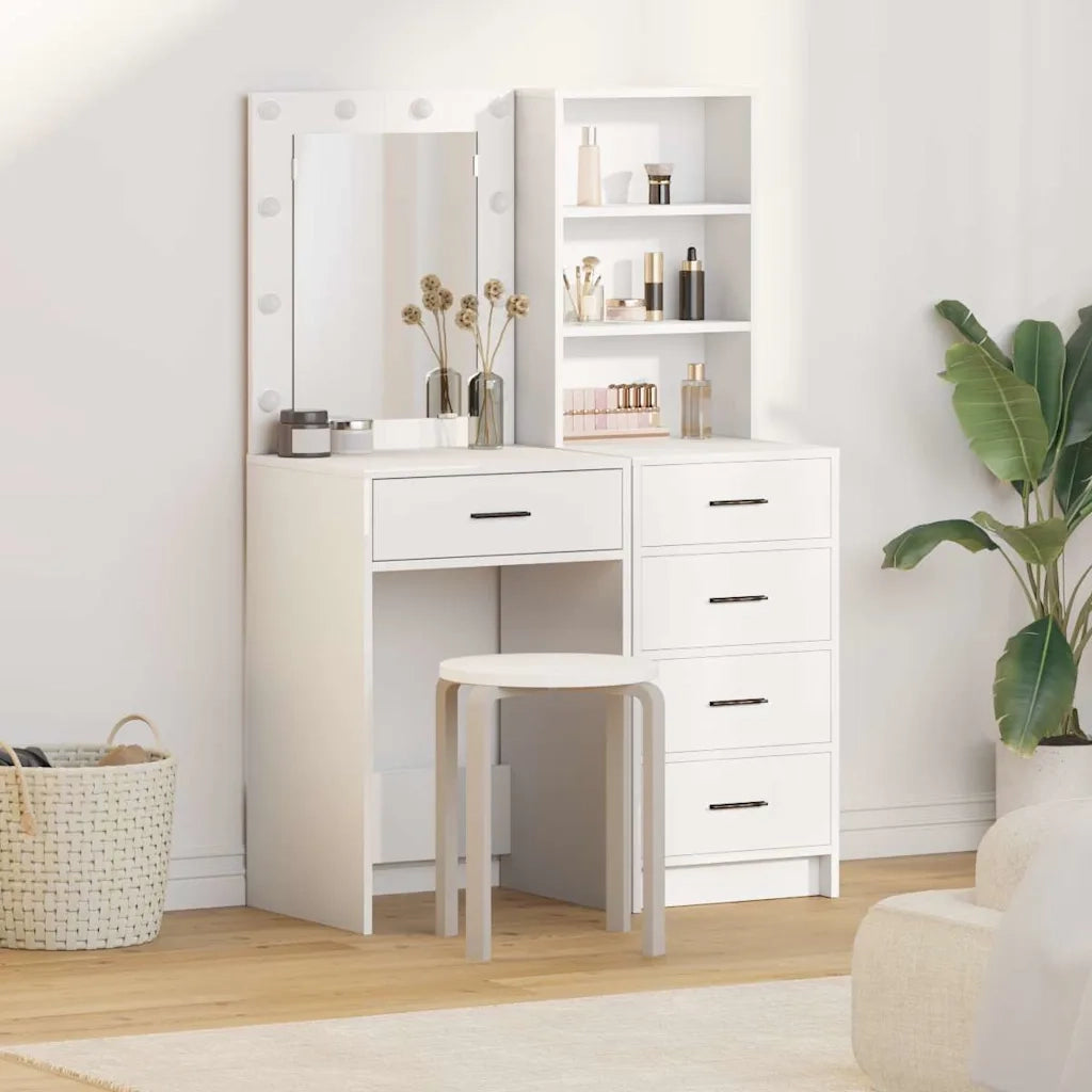 Toeletta | Tavolo da Trucco con cassetto 2 pz Bianco 50 x 41 x 135 cm