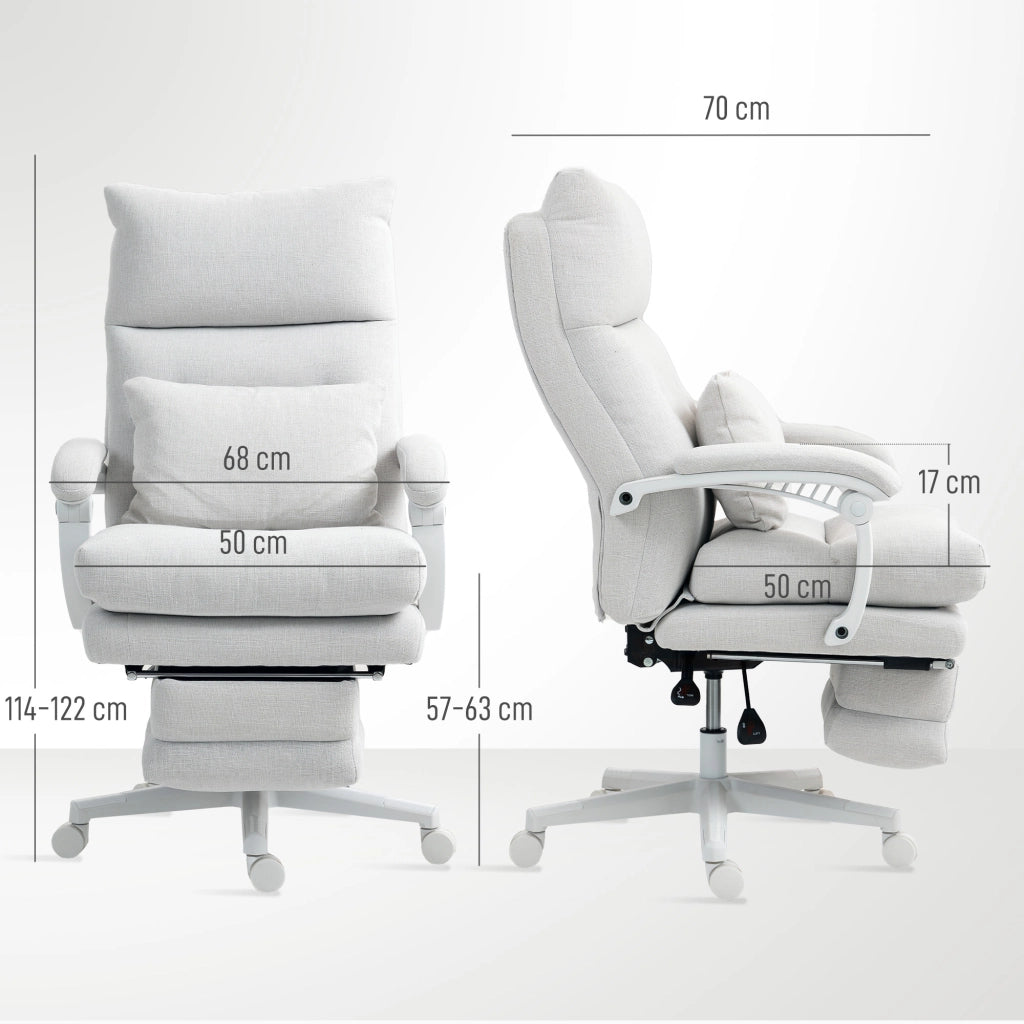 Poltrona reclinabile 160¡ã con poggiapiedi ¨C zephmum ¨C crema tessuto