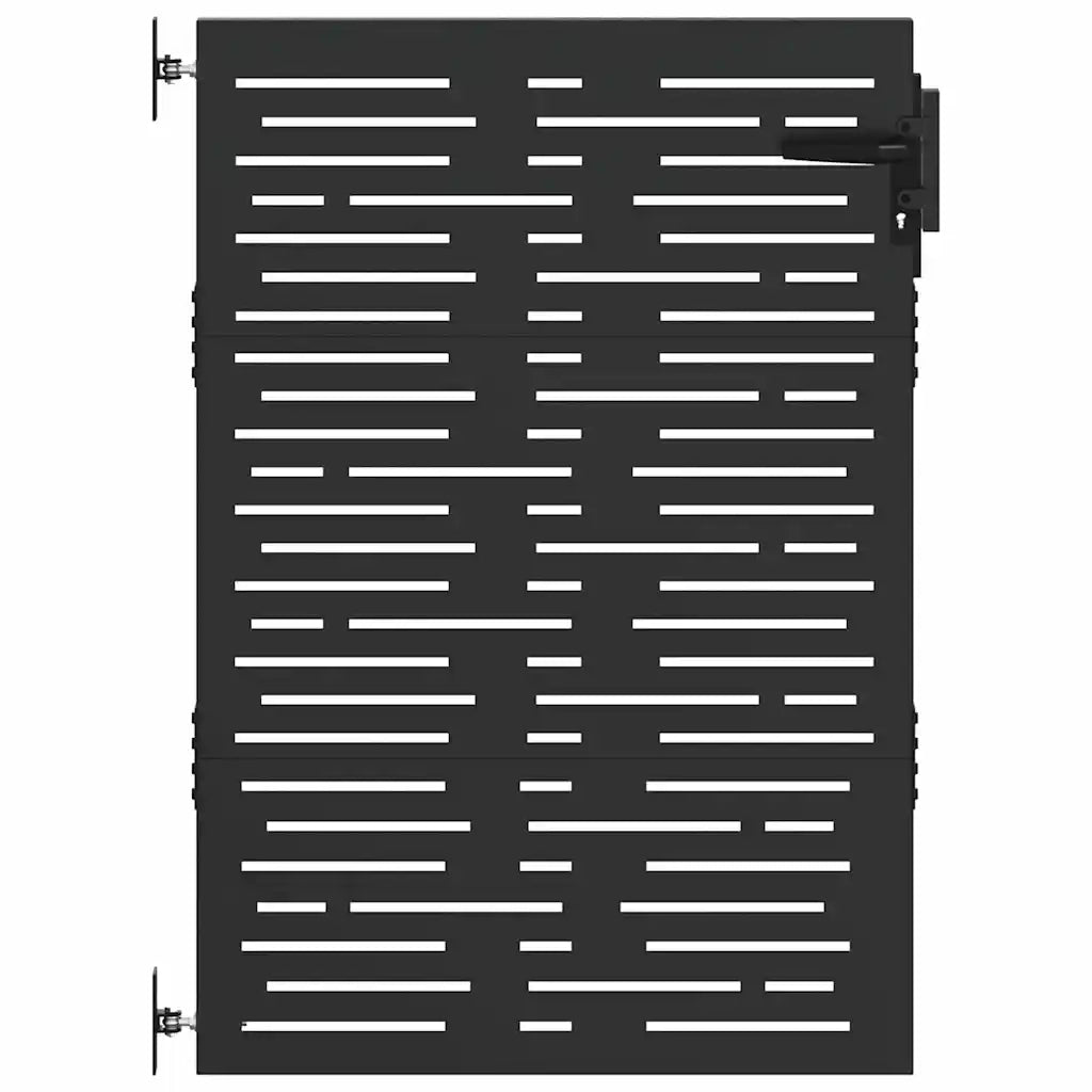 Cancello da giardino con blocco Nero 85 x 125 cm 42015875