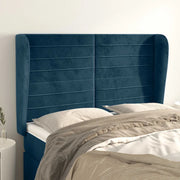 Testiera ad Orecchio-Testata con Orecchie Blu Scuro 147x23x118/128cm in Velluto 551311