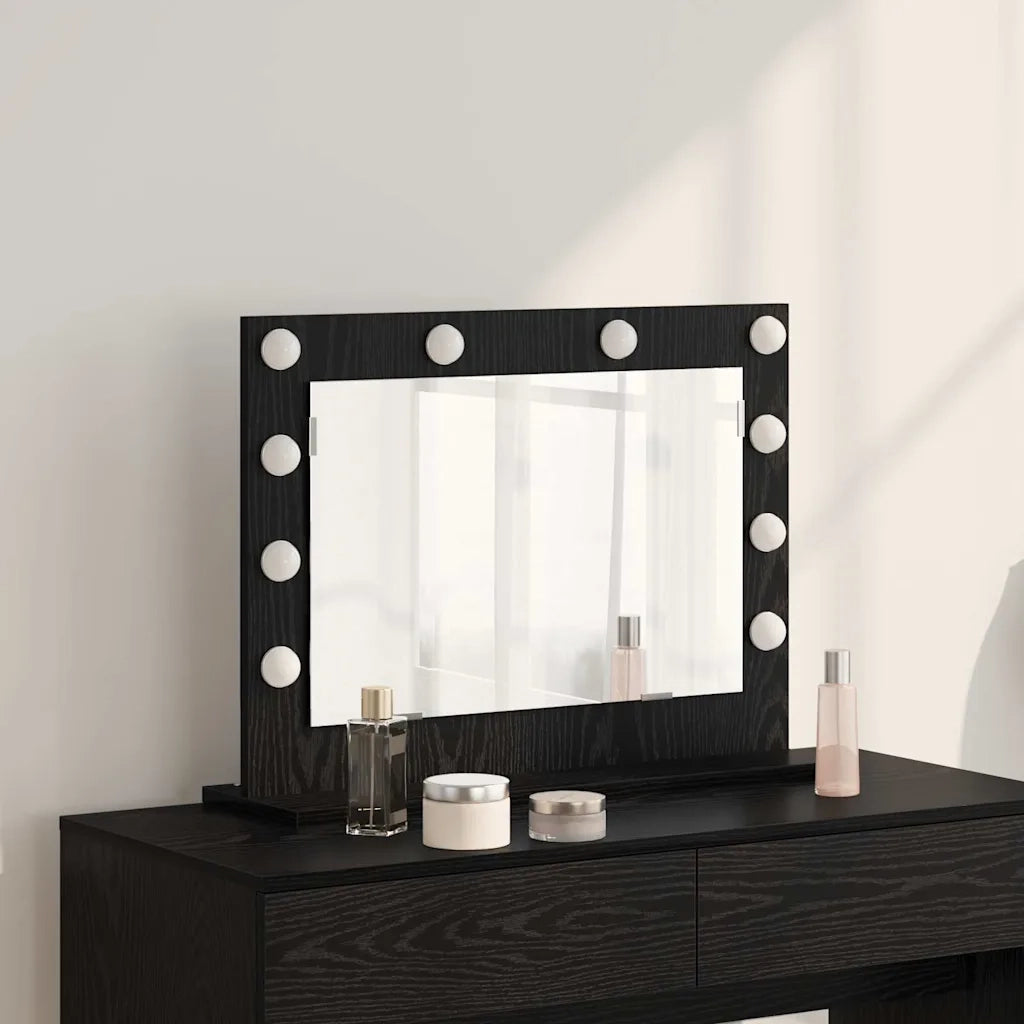 Specchio da Vanit¨¤-Specchio da Trucco Rovere Nero 60 x 45 x 18 cm