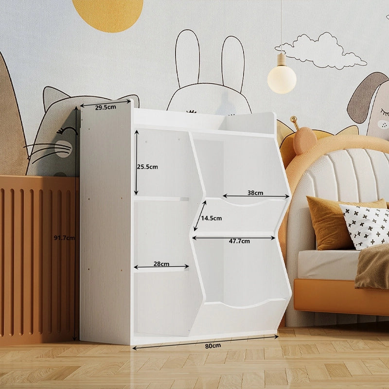 Libreria, mobiletto, contenitore per giocattoli, libri e giornali, 5 scomparti, stile loft