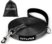 Guida Riflettente per Cani 3 m 5 m 10 m 15 m 20 m 25 m 30 m con Carabiner Robusto Perfetta per Passeggiate Notturne Adatta a Tutti i Dimensioni di Cane (Nera 5 Metri)