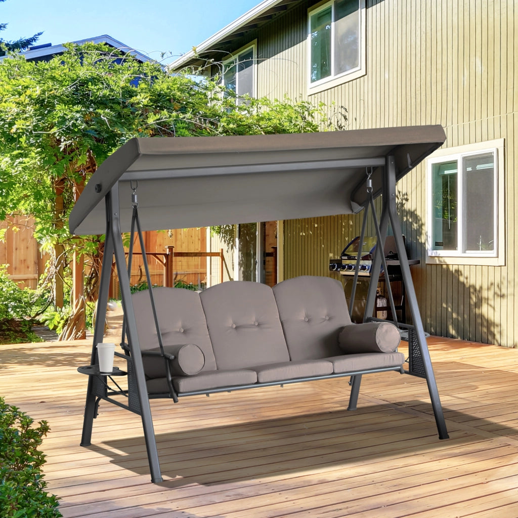 Sedia a dondolo da giardino 3 posti con cuscini ¨C Minimal ¨C Polyester beige