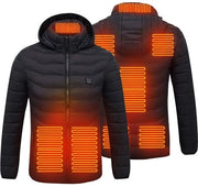 Giacca elettrica unisex - 8 zone di riscaldamento - Nero - Sweatshirt outdoor elettrico - Ideale per attività invernali...