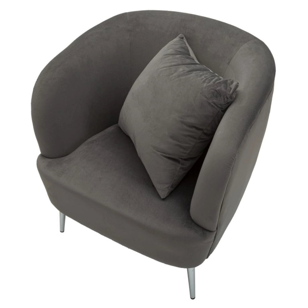 Poltrona VKH313, Grigio, Legno, 73x66x78 cm