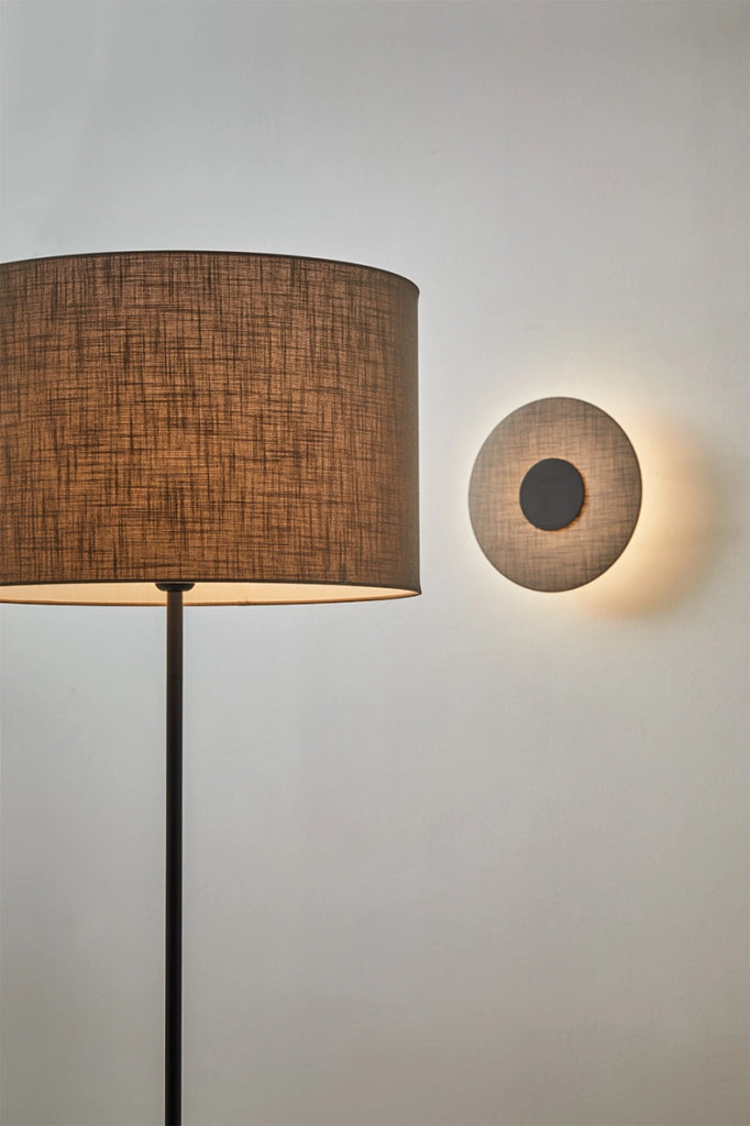 Lampada a Sospensione VIVIEN 48cm con Paralume Cilindrico in Tessuto Antracite e Attacco E27 per Interni - Rossini Group
