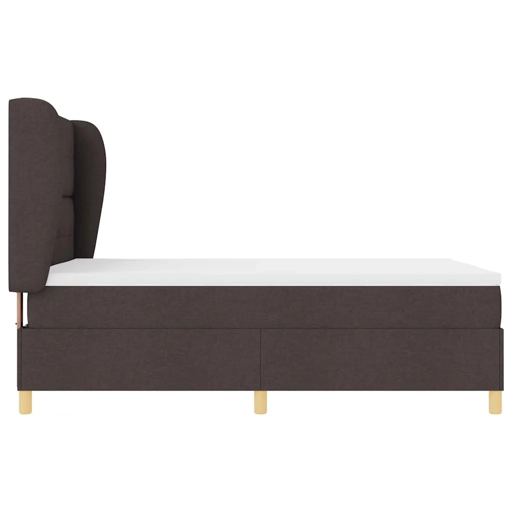 Letto a molle con materasso Marrone Scuro 190 x 140 cm Tessuto 3340749