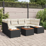Set Divano da Giardino con archiviazione 7 pcs Nero Poly Rattan 3356702