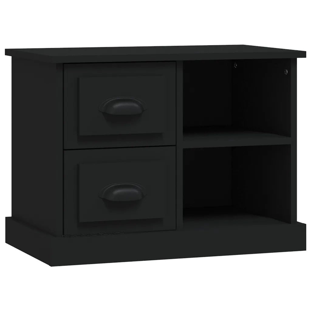 Comodino | Armadio da Notte | Mobiletto da notte Nero 60x35,5x45 cm