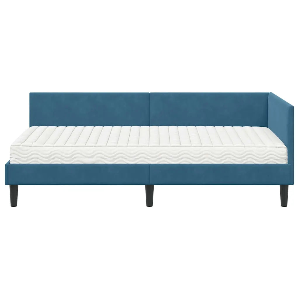 Struttura Letto Angolare con Materasso Altro 2 pcs Blu Velluto 3393767