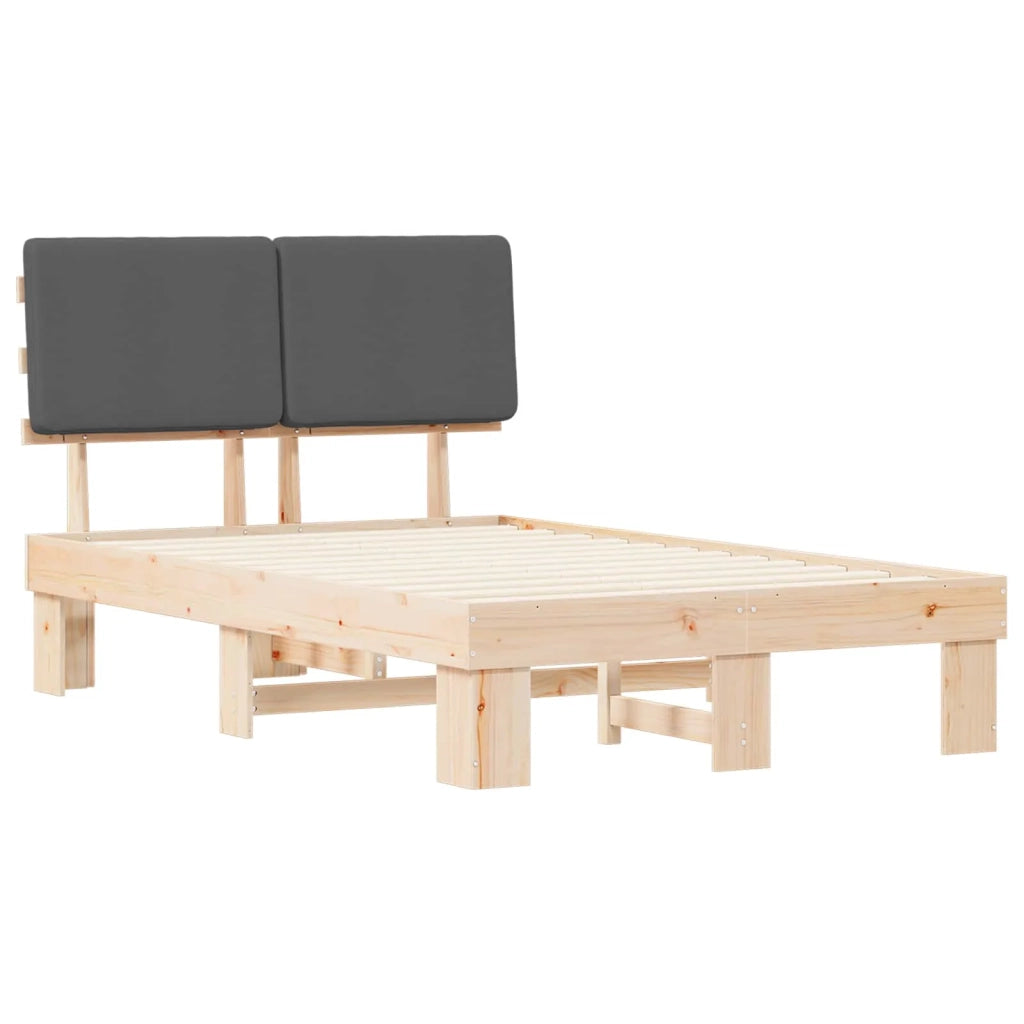 Letto matrimoniale | Letto per adulti | Letto con Testiera Rivestita Grigio scuro 120 x 200 cm