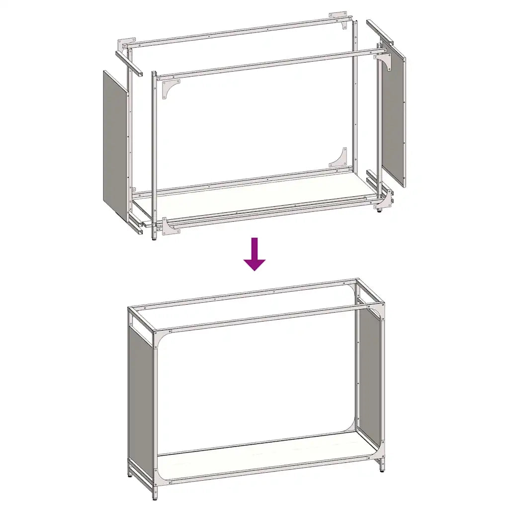 Rastrelliera per Legna da Ardere Antracite 90x28x65 cm 864205