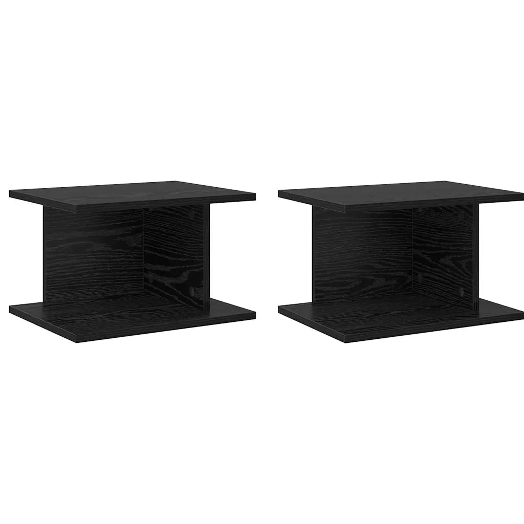 Comodino 2 pcs Rovere Nero 40 x 30 x 25 cm Legno multistrato 891171