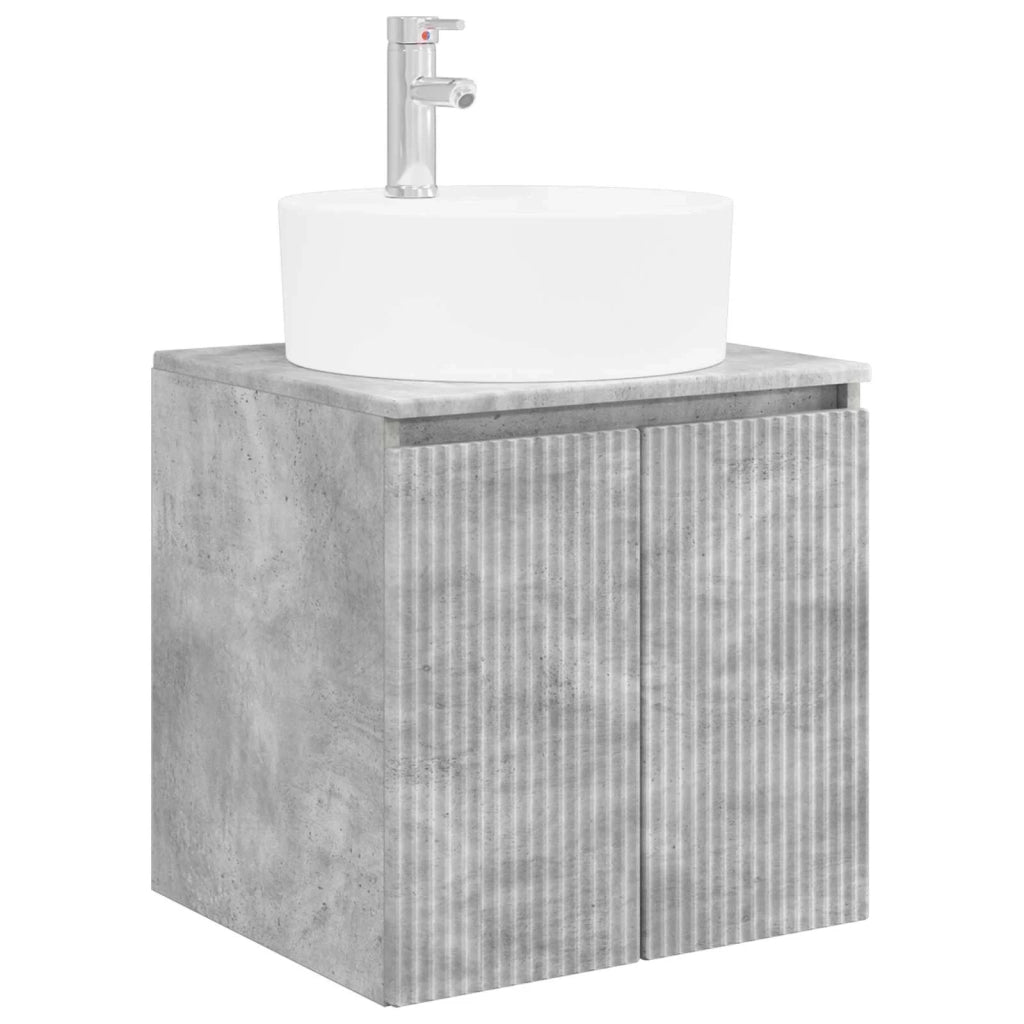 Set di Armadi da Bagno 4 pz Grigio Cemento Legno ingegnerizzato 3406458