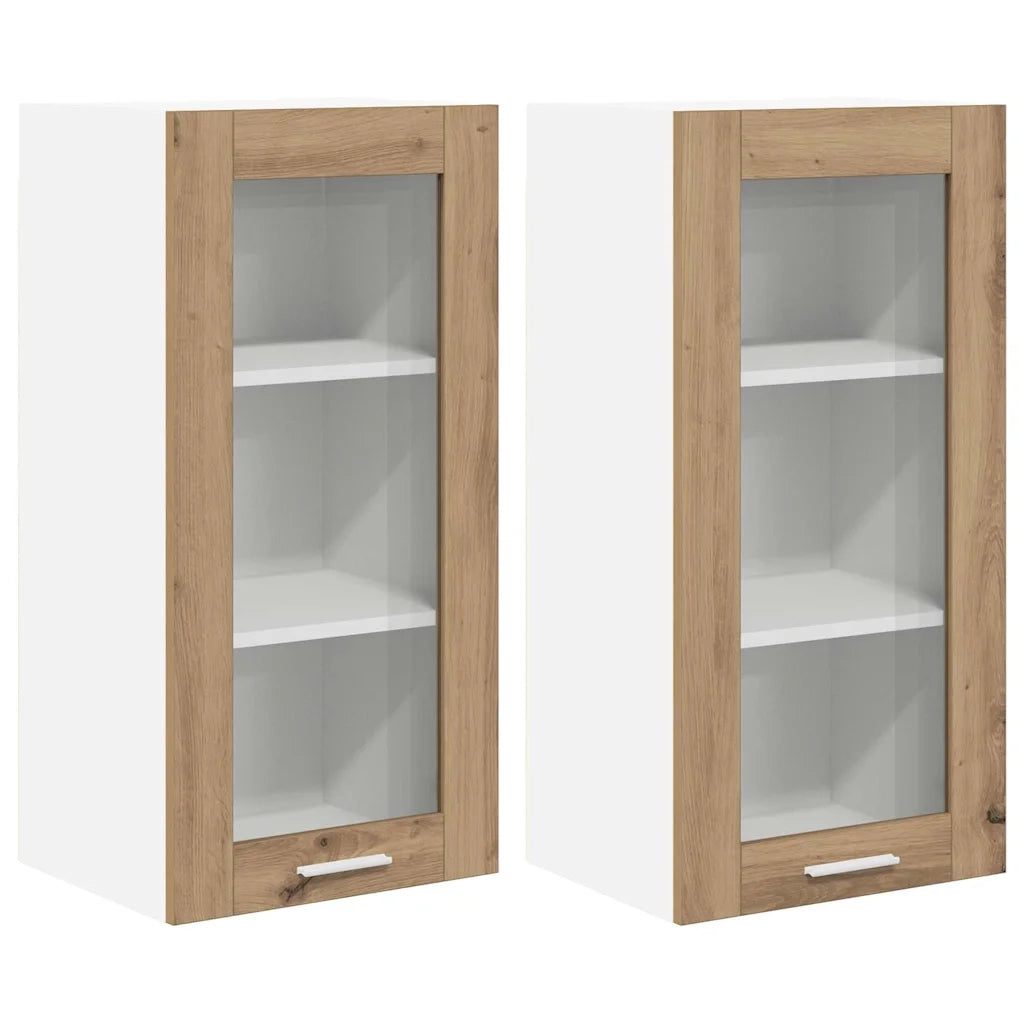 Armadio pensile 2 pcs Rovere artigianale 40 x 31 x 80 cm 884313