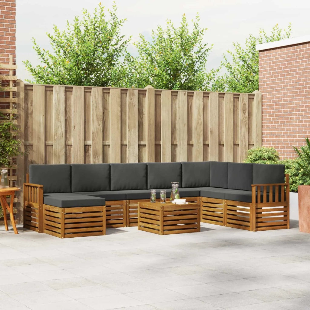Set divano sezionale con cuscino 9 pcs Naturale e Antracite 3375322