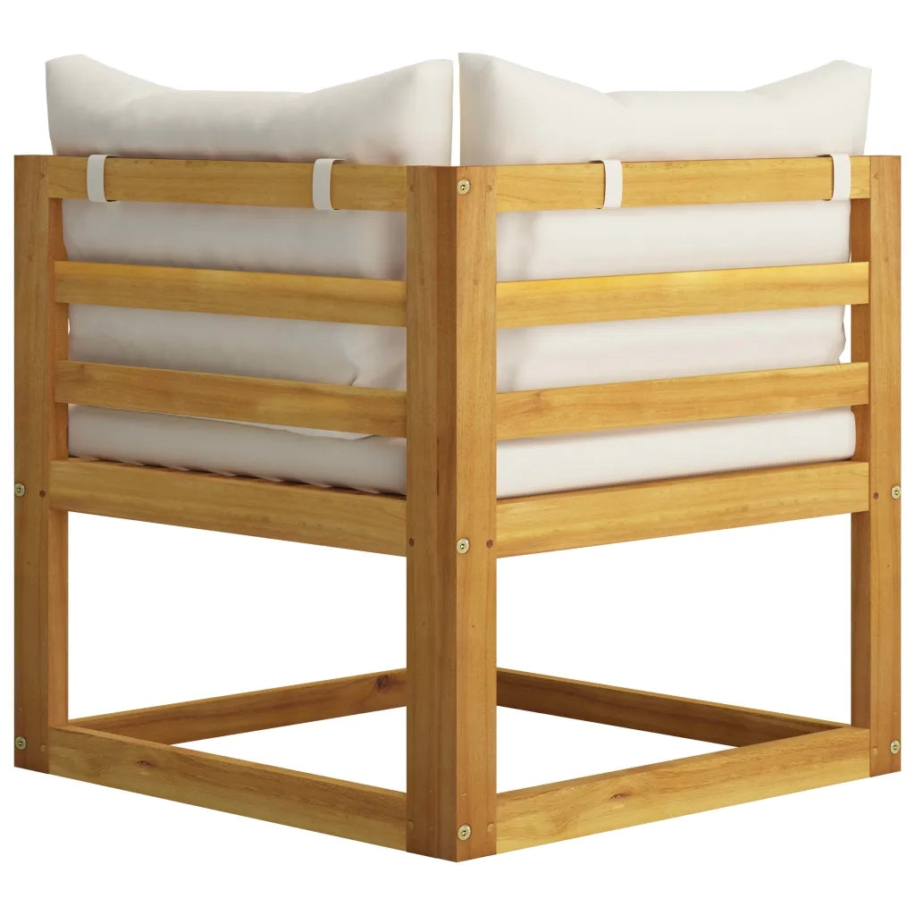 Panchina da Giardino a 2 Posti con Cuscini Bianco Crema 3068852