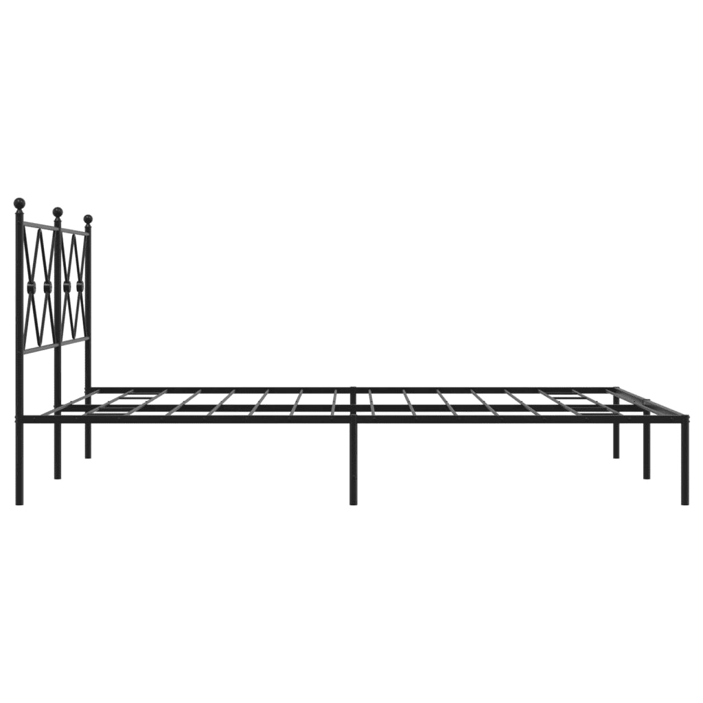Giroletto con Testiera-Struttura Letto con testiera in Metallo Nero 140x190 cm 904358