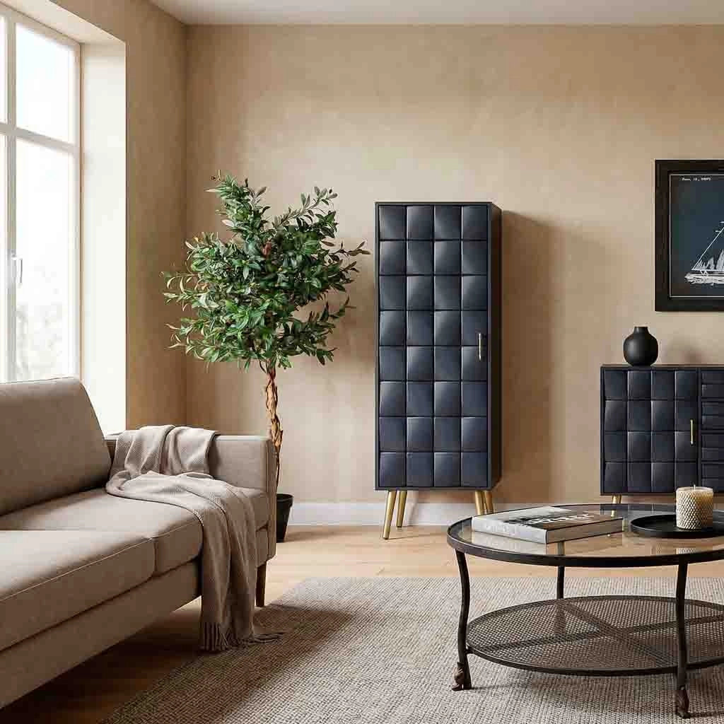 Armadio in legno nero 40.5x37x139.5h cm