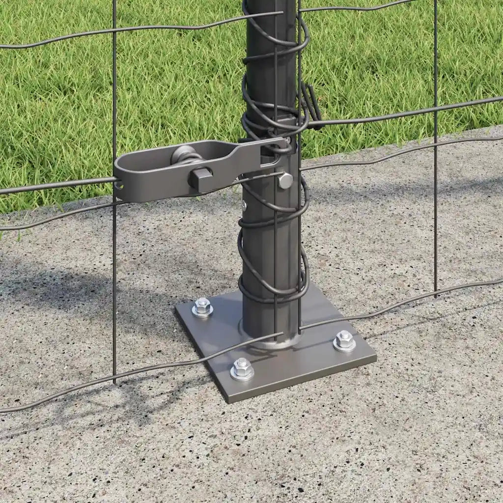 Recinzione da Giardino | Recinzione con Posto Grigio 1,6 x 10 m Acciaio e PVC