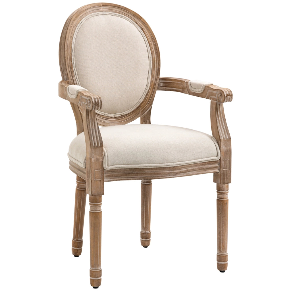 Sedia da Salotto Imbottita con Rivestimento in Tessuto ¨C Minimal ¨C 56x56x96cm, Bianco Crema