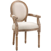 Sedia da Salotto Imbottita con Rivestimento in Tessuto ¨C Minimal ¨C 56x56x96cm, Bianco Crema