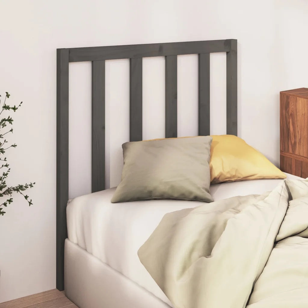 Testiera | Testata per Letto Grigia 96x4x100 cm in Legno Massello di Pino