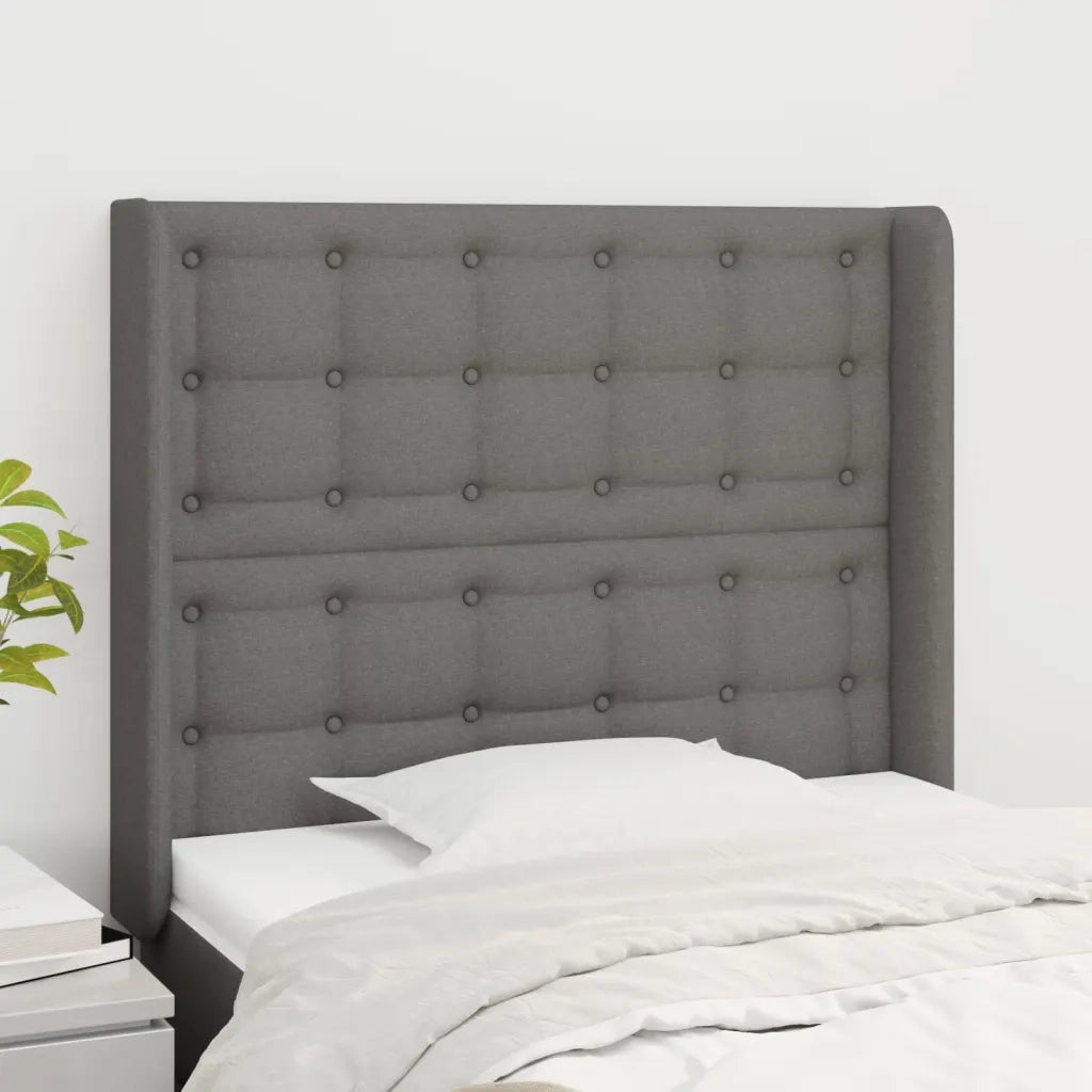 Testiera | Testata ad Orecchio GrigioScuro 103x16x118/128cm inTessuto