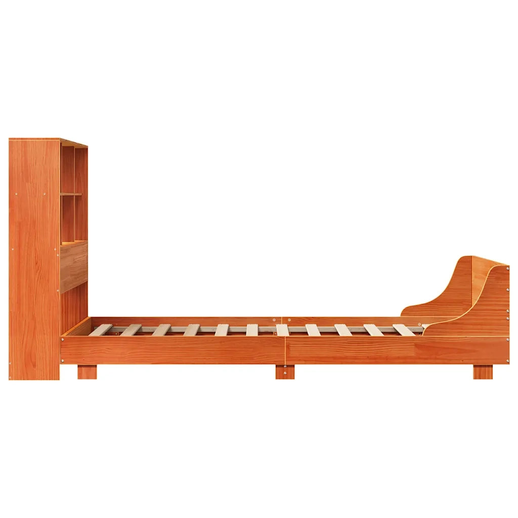 Letto senza Materasso Marrone Cera 75x190 cm in Legno di Pino 3323715