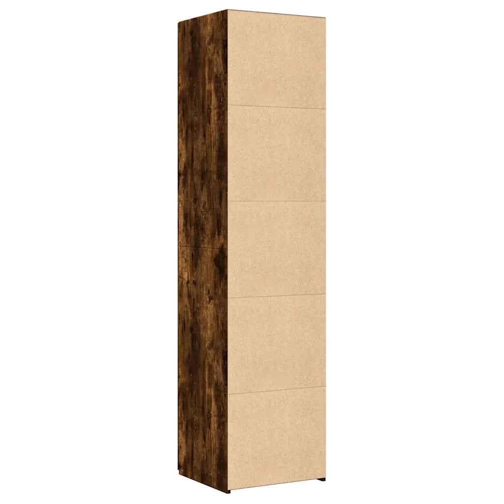 Credenza-Buffet-Armadio da cucina Rovere Fumo 45x42,5x185 cm in Legno Multistrato 916109
