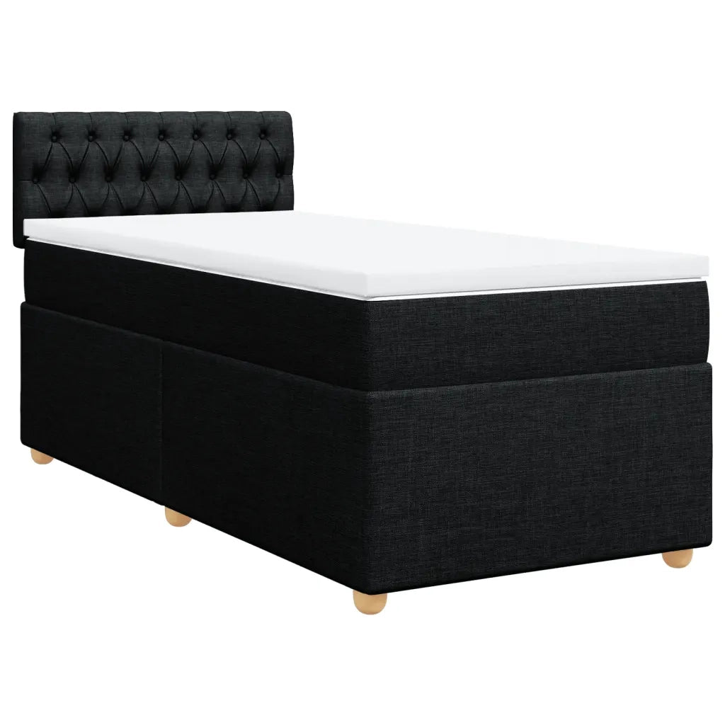 Giroletto a Molle con Materasso-Struttura Letto Nero 80x200 cm inTessuto 840940