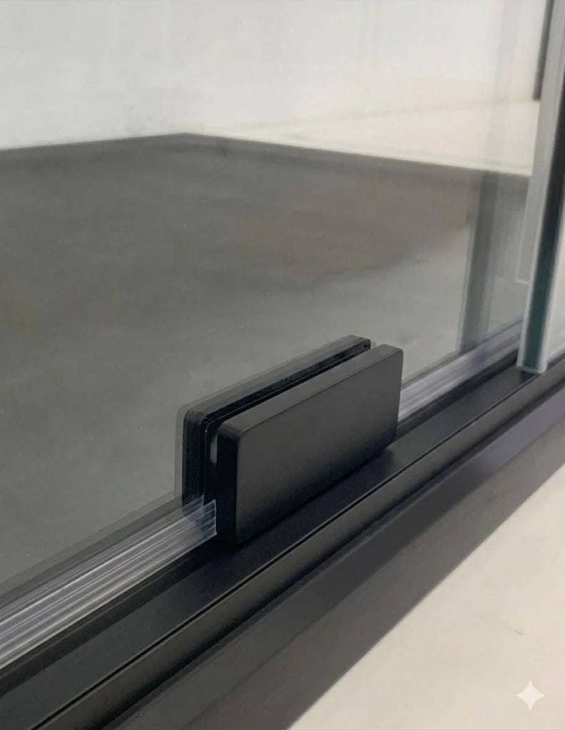 Porta doccia scorrevole 1+1 CIRENE (KENNA) Walk-in 155 cm Profilo Nero