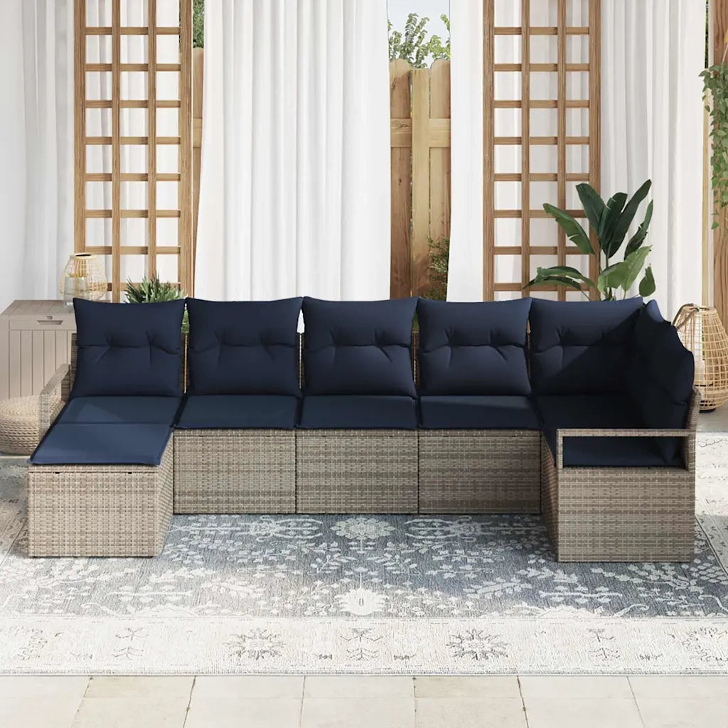 Set di divani 7 pcs Grigio polyrattan 3346475