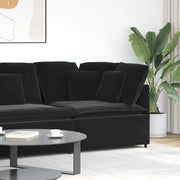 Modulo Angolare Divano Modulare con Cuscini Nero 100 cm 4104464