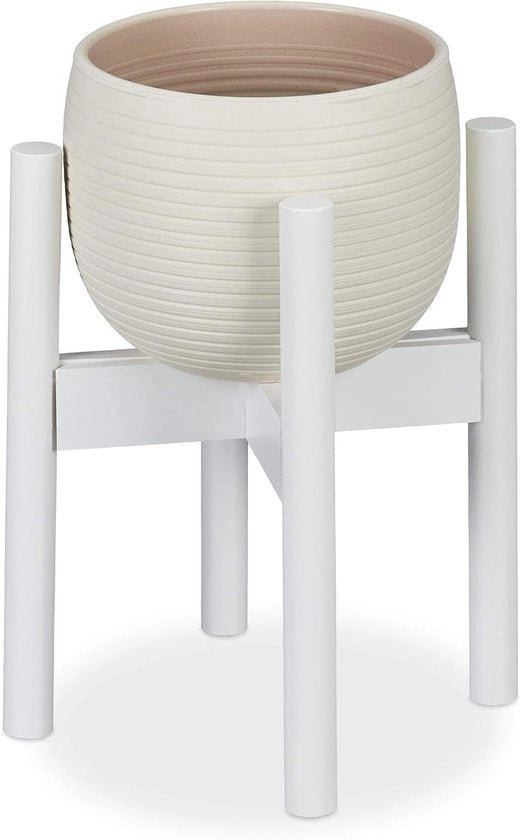 Regolatore di altezza per piante in bambù, adattabile per vasi fino a 32 cm - Supporto per piante 355 cm alto, bianco