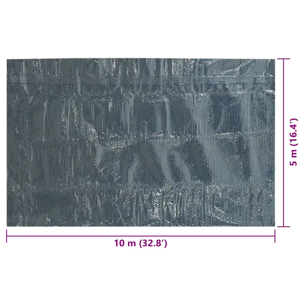 Pellicola Galleggiante Solare PE Piscina 1000x500 cm Nero e Blu 92970