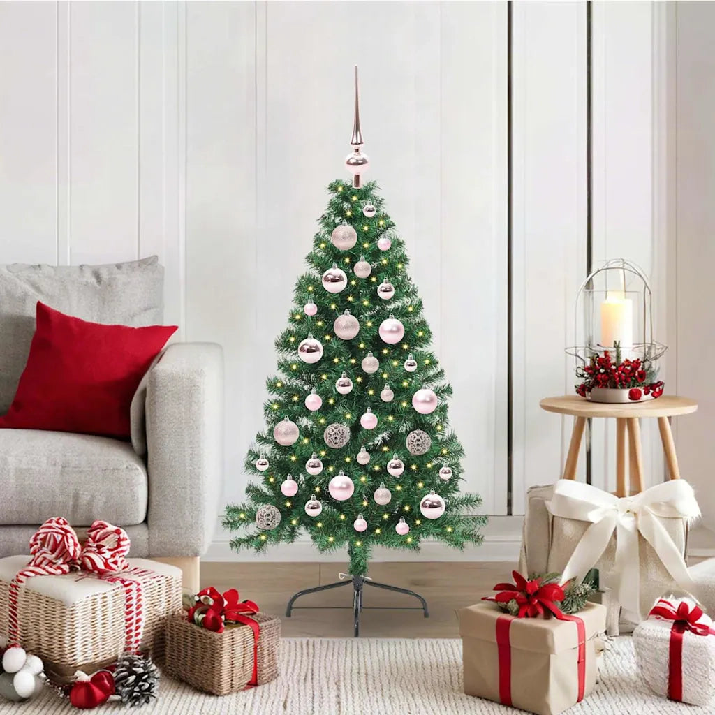 Albero di Natale | Decorazioni natalizie artificiale con luci integrate Verde 120 cm