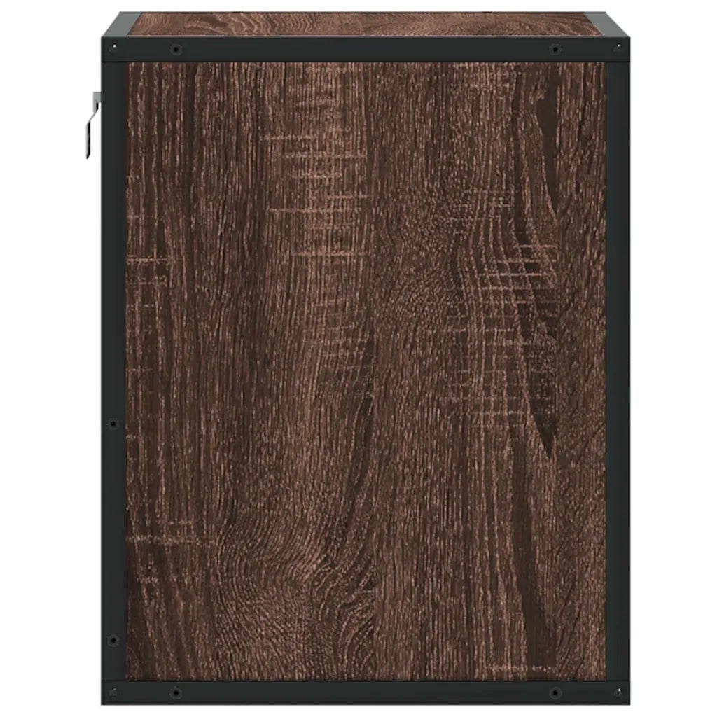 Comodini a Muro 2 pz-Set di 2 Tavolino da notte Rovere Marrone 40x31x39,5 cm 613635