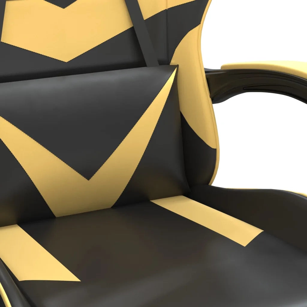Sedia da Gaming Girevole Nera e Oro in Similpelle 349545