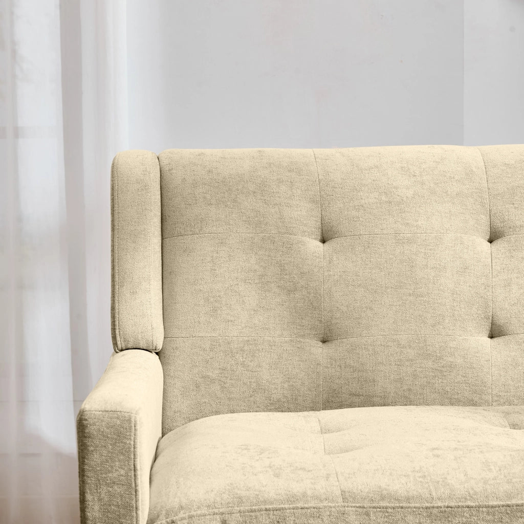 Poltrona 2 Pezzi con Imbottitura in Schiuma, Tessuto Beige