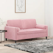 Divano a 2 Posti con Cuscini-Sofa 2 Posti con Cuscini Rosa 140 cm in Velluto 343973