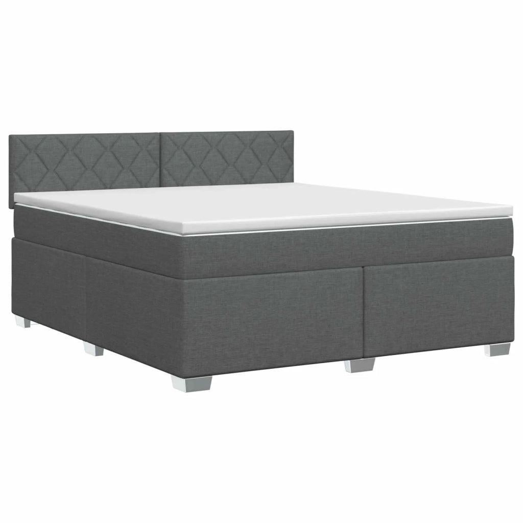 Letto box spring con materasso Grigio Scuro 140 x 190 cm 3450482