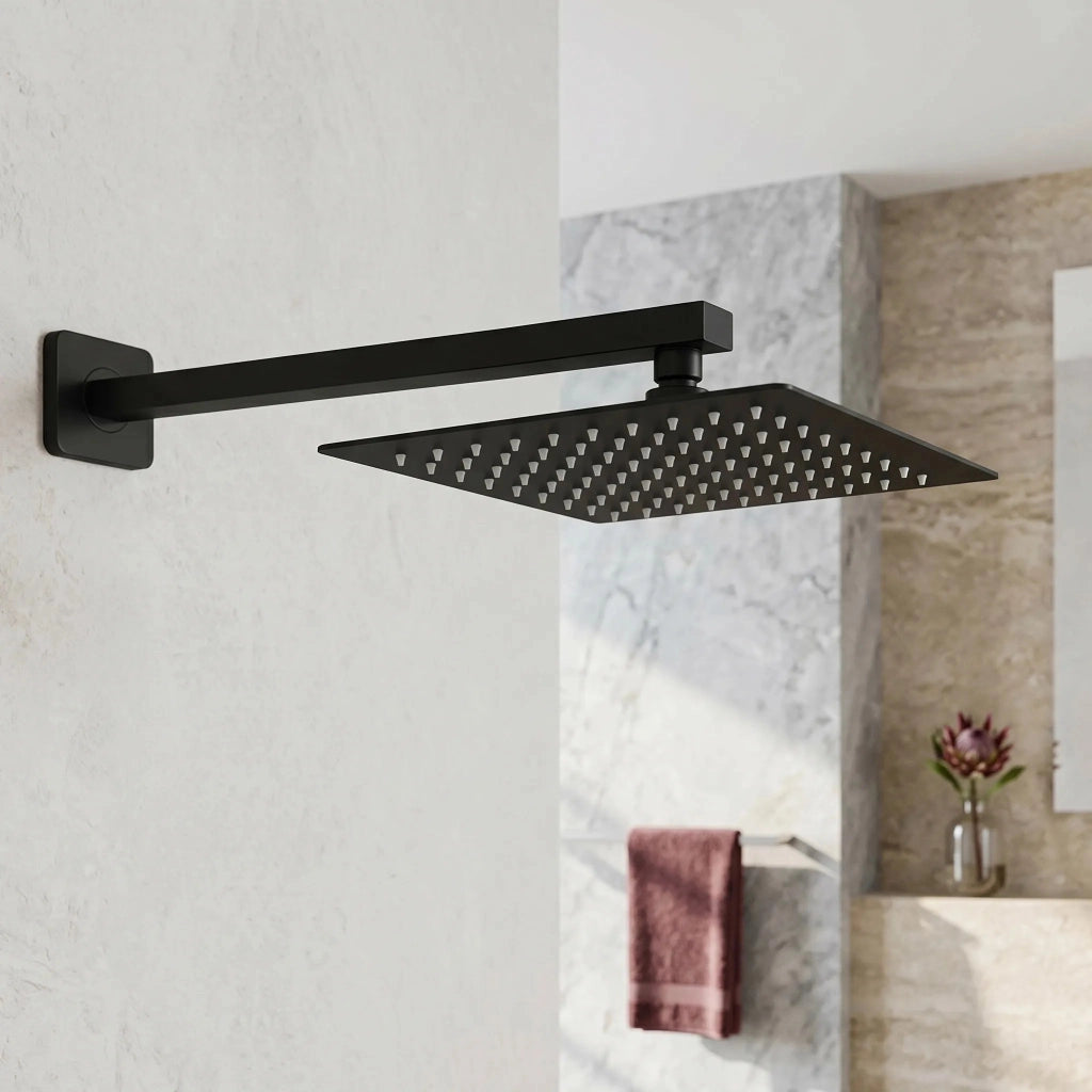 Braccio Doccia Quadrato Rea Js-9022b 40cm Black