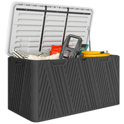 Panca Contenitore in HDPE con Maniglie e Leva a Gas ¨C zephmum ¨C 115x60x60 cm, Nero Grigio